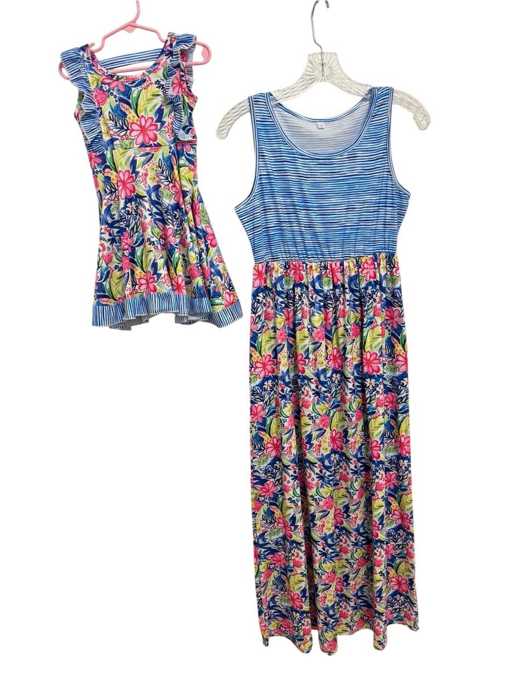 2 Pc bundle Mommy & Me PatPat Floral Matching Dresses Women Sz S & Toddler 2T-4T